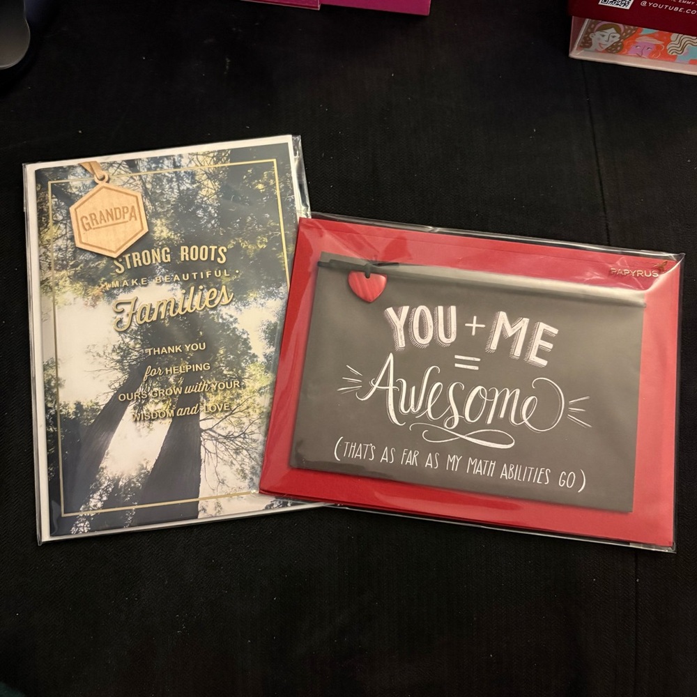 2 beautiful Papyrus cards - Valentine’s Day and Father’s Day for Grandpa